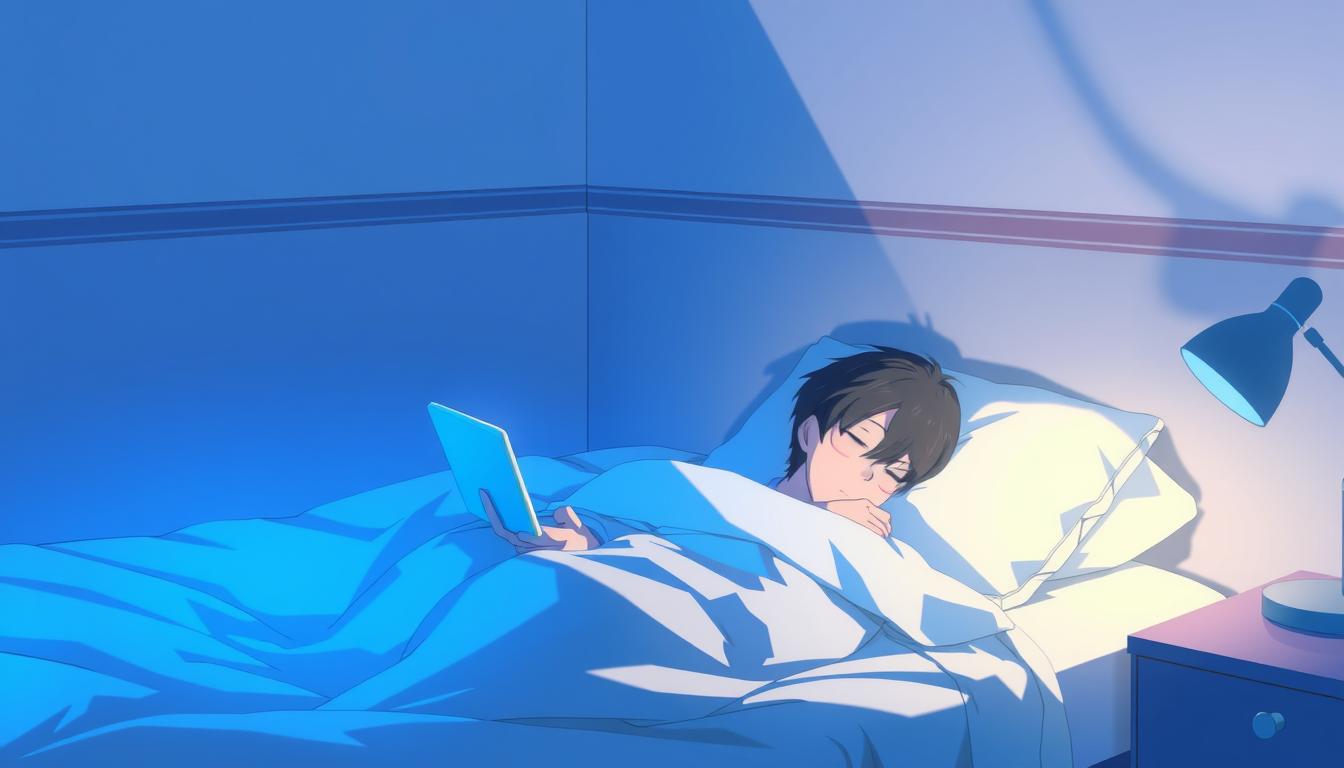 Studies show that blue light exposure can make it hard to fall asleep