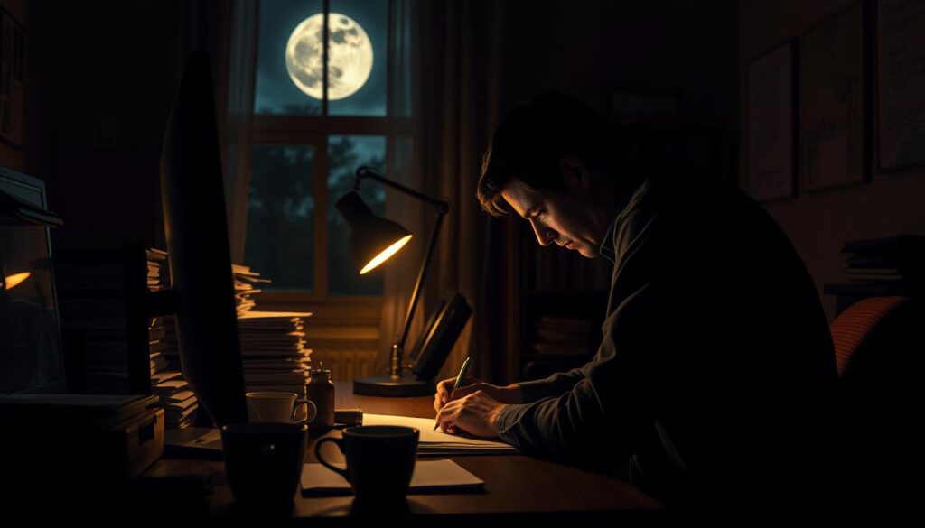 burning the midnight oil